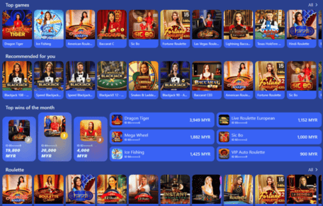 Lobi live casino DK88 dengan meja dealer, had taruhan dan kategori permainan siaran langsung